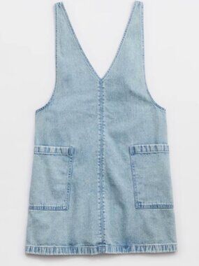 Light Wash Denim Pinafore Dress